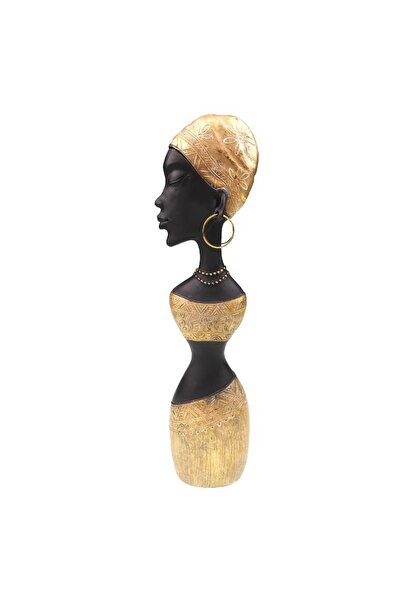 BV Statuetă decorativă, Femeie africană, Aur, 36 cm, 1172HG