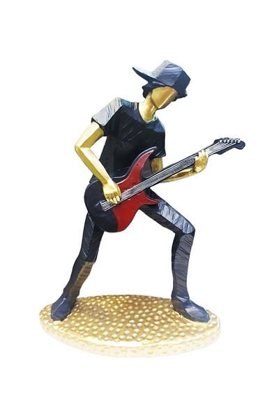 BV Decorative statuette, Guitarist, Black, 18 cm, WX8251