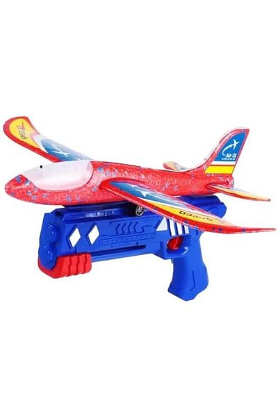 Toybox 3 pcs Foam Glider Airplane Toy with LED, 12.6 Inch, Two Flying Modes, Catapult Toys for Kids Outdoor