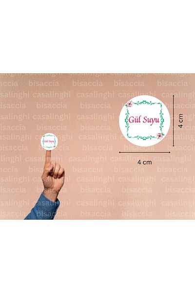 CASALINGHI Rose Water Label Gift Sticker Kaaba Mecca Medina Round Matte Sticker 4 cm (45 Pieces)