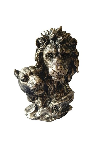 BV Statuetă decorativă, Cuplu de lei, Argint, 15 cm, XQ4002