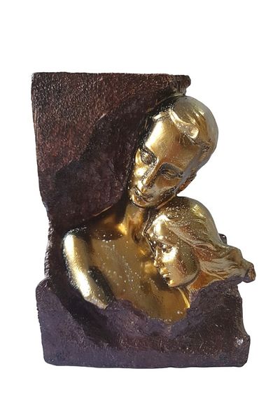 BV Decorative statuette, Couple in Love, Gold, 16 cm, QMS9219