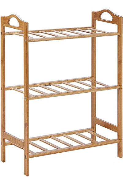 RAHALIFE HOME SOLUTION رف أحذية رحالايف من الخيزران بثلاث طبقات | رف تخزين مت...