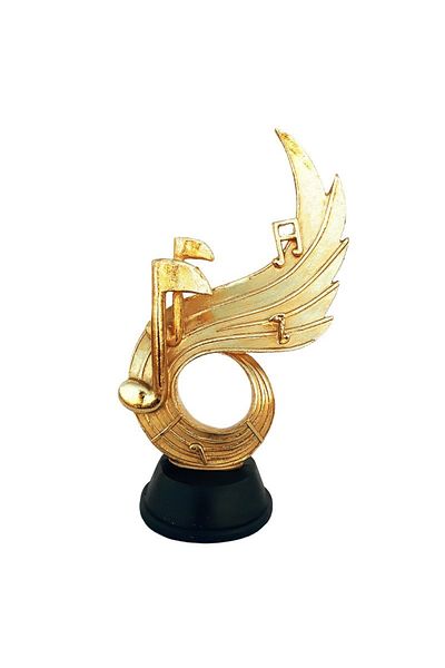 BV Decorative statuette, Portable with musical notes, Gold, 28 cm, 1855G