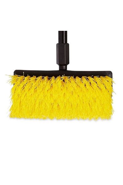 RUBBERMAID Bi-Level Scrub Brush with Handle Black and Yellow