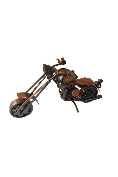 BV Motocicletă decorativă, Metal, Maro, 16 cm, 356-9D