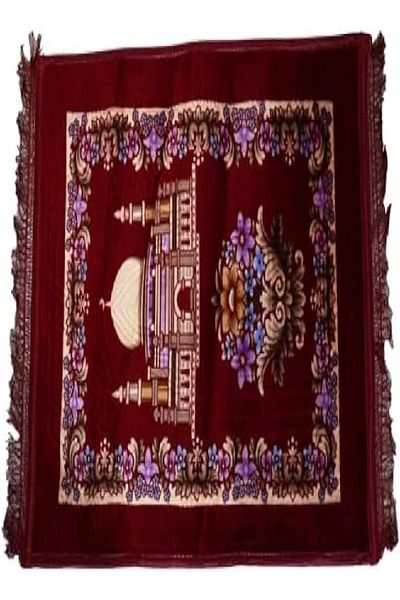 RAHALIFE HOME SOLUTION Rahalife Anti-Slip Velvet Finish Prayer Mat | Soft Luxury Islamic Prayer Rug – 110x70 cm