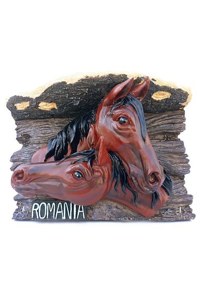BV Resin wall lamp representing horses, 29 cm, 78X3