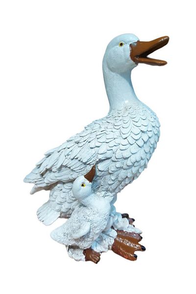 BV Duck with ducklings, White, 25 cm, JJ2422