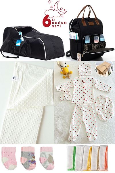 Pimadyo Large Birth Set (Hospital Release, Baby Backpack, Carrycot, Blanket, 10Pcs Wipes and 3Pcs Socks)