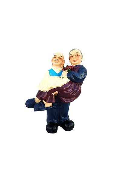 BV Decorative statuette, resin bone with old woman in arms, 15 cm, 459C