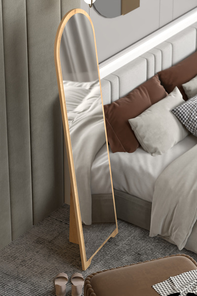 PDMPOİNT DOLAP MARKET Boy Aynası Ayaklı - Safir Meşe