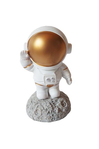 BV Decorative statuette, Astronaut on asteroid, Gold, 11 cm, DY202-7B