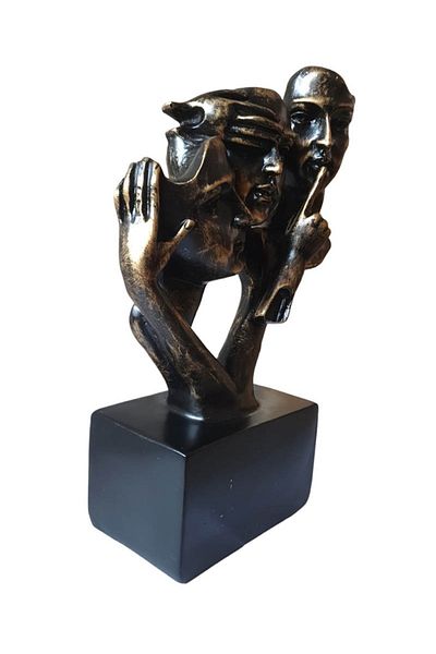 BV Statuetă decorativă, Nu văd, Nu aud, Nu vorbesc, Negru, 27 cm, DV50L