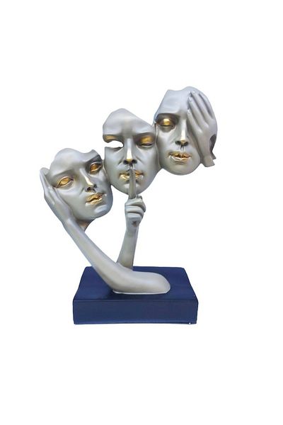BV Statuette, Mask I can't see, I can't hear, I can't speak, 33 cm, 1082XD