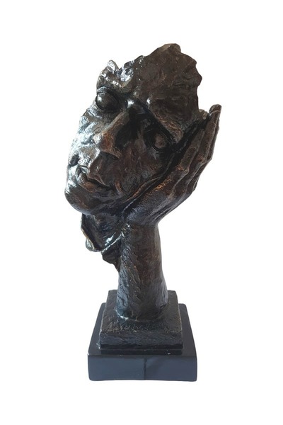 BV Statuetă decorativă, Mască, Negru, 33 cm, HC303L