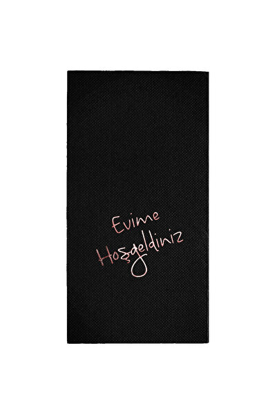 Story رقائق وردية مقاس 40 × 40 سم مرحبًا بكم في منزلك، منقوشة 16 قطعة، 1/8 طبقة من المناديل الورقية الملونة باللون الأسود