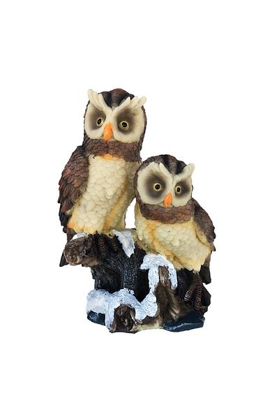 BV Decorative statuette, Owls sitting on a tree trunk, 15 cm, 555H