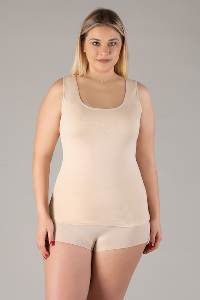 SASİ Kadın Ten Süper Doğal Lüks Geniş Askılı Atlet