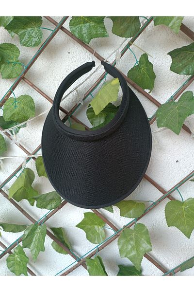 Blotch Black Straw Visor Visor Women's Beach Hat