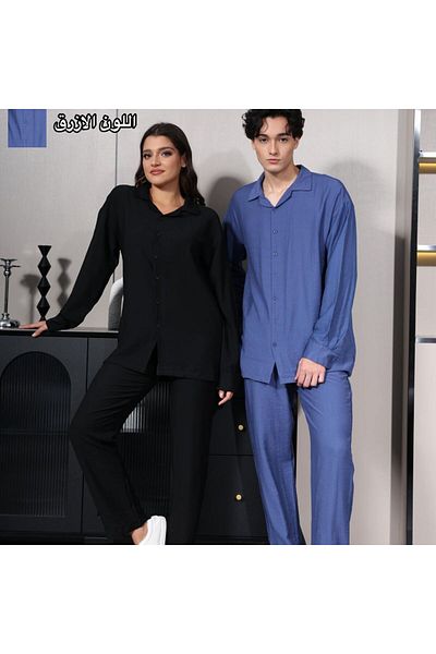 ALANAQA Summer oversized long-sleeved shirt set