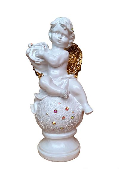 BV Decorative statuette, Angel, White, 33 cm, DVAN0105-3G