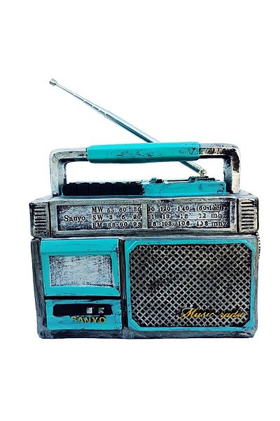 BV Radio-shaped decoration, Blue, 15 cm, 628E-1