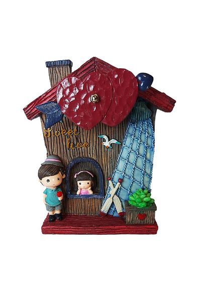 BV Music box with key, House, Seet Love, Brown, 18 cm, 2140B