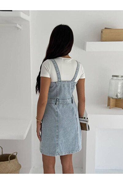 Noa Noa Rochie din denim de lungime midi cu bretele groase