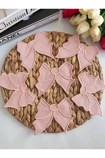 KUMSAL ÇEYİZ 6 Adet Fiyonk Sunumluk Peçete,Kokteyl Peçete,Kahve Yanı Sunum Pe...