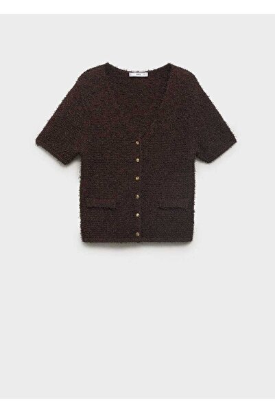 MANGO Woman Kısa kollu bouclé ceket