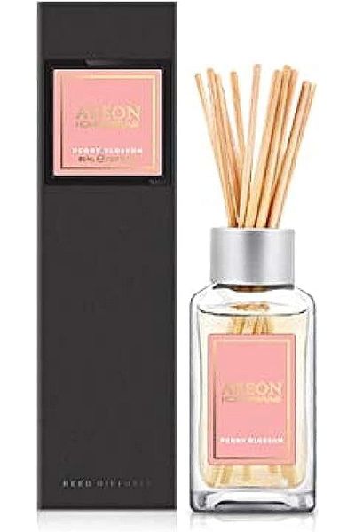 Areon فواحة عطر منزلية من أريون، 85 مل، 10 أعواد من الخيزران الفاخر - زهر الفاوانيا، أسود، أزرق