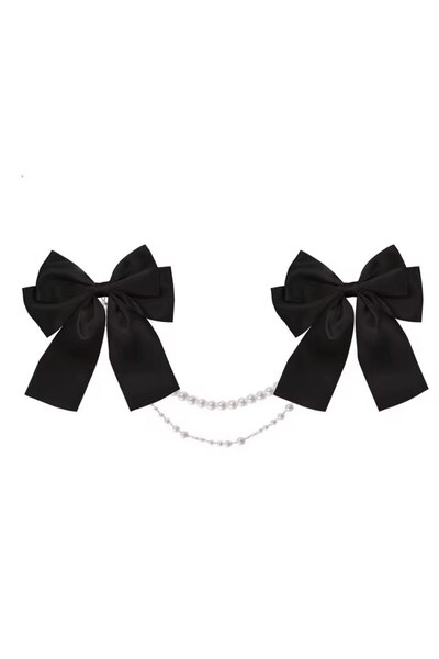 Shiklik MODA Agrafă de păr pentru femei cu fundă din satin, care reflectă ele...