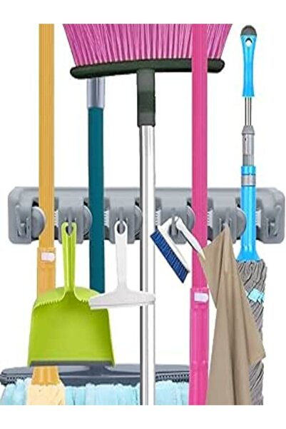 Other حامل مكنسة الممسحة ادوات الحديقة تثبت على الحائط منظم تجاري لتوفير مساحة تخزين للمطبخ والحديقة