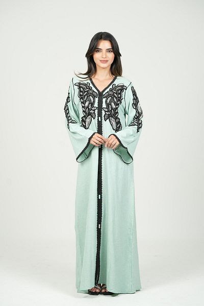 al bent al sharqieh Modern embroidery jalabiya, luxurious embroidered women's jalabiya dress
