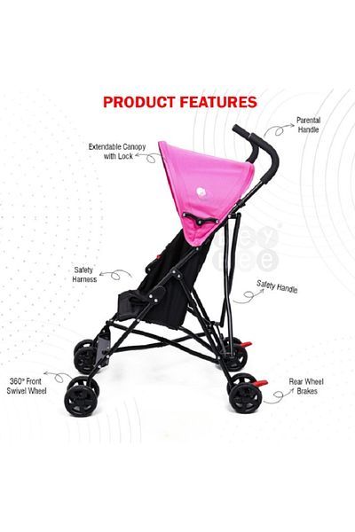 rexa Travel-Friendly Light Weight Baby Stroller and Buggy|Poratble Trolly for Newborn Kids with 5 Point