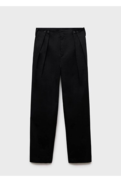 MANGO Woman Düğmeli pamuklu pantolon