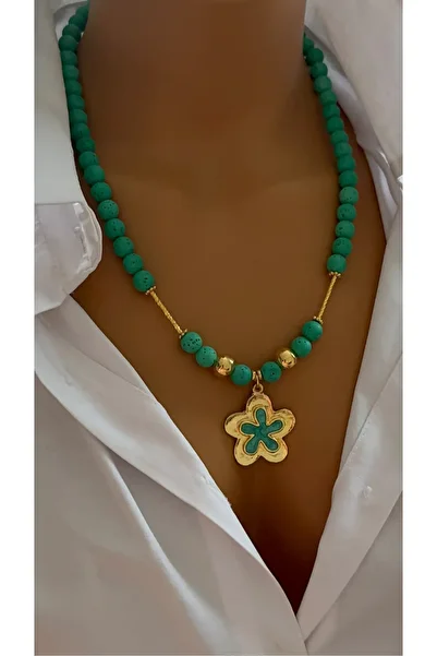 Nevaa Still Lava Natural Stone Design Summer Necklace