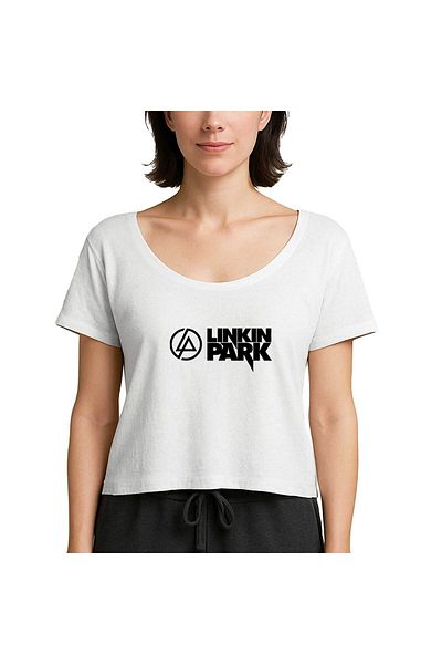Z zepplin Linkin Park Logo and Text White Women's T-Shirt
