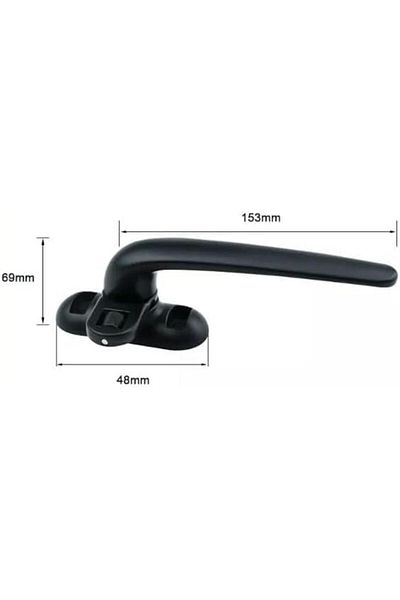 Generic Window Handle 2PCS Universal Black Aluminum Alloy Window Door Handle Right Left Replacement Hardware