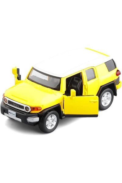 Toybox نموذج سيارة تويوتا FJ كروزر مصبوب، مقياس 1:36، أسود مع سقف أبيض