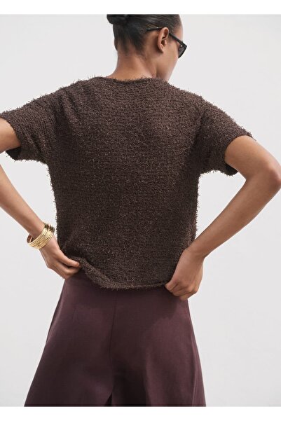 MANGO Woman Kısa kollu bouclé ceket