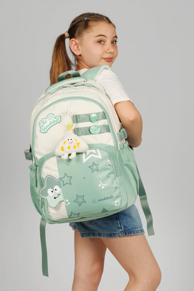 Çanta Trend Rucsac zilnic cu licență Twil Star Pattern, rucsac școlar cu cadou de jucărie de pluș