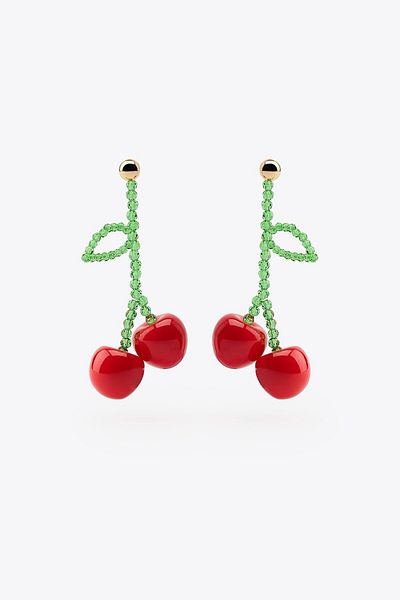 My Joyas Design Zr Model Water Green Beaded Cherry Earrings