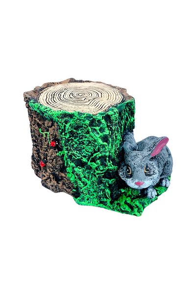 BV Decorative statuette, Log and Rabbit, Multicolor, 34 cm, DV81-3