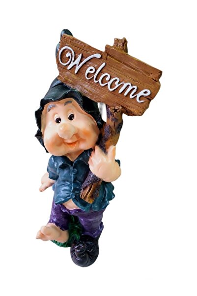 BV Statuetă decorativă, Piticul Bun Venit, Multicolor, 60 cm, DVF4021P