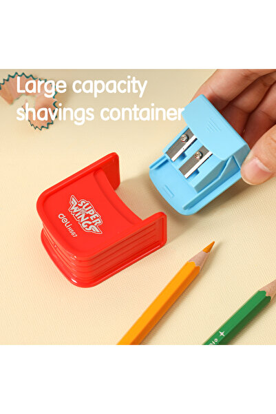 Deli EH567 Super Wings Pencil Sharpener 2-Hole 3 Colors 36pcs – ideal for school use