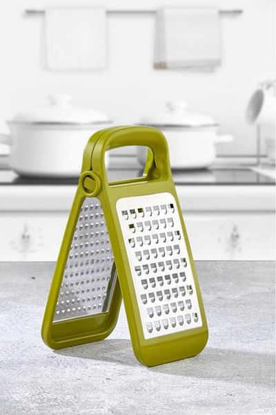 Mutfak Köşesi Lino Foldable and Detachable Double-Sided Grater, Practical Grater with Stainless Steel Blades Green