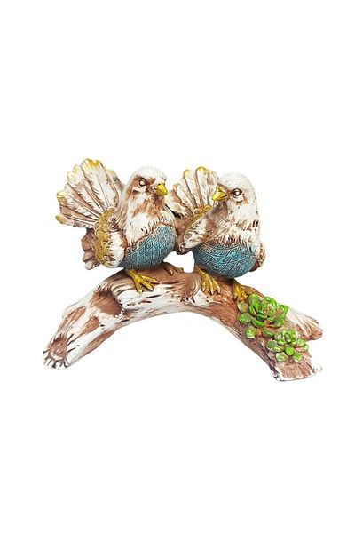 BV Decorative statuette, Birds on a branch, Gray, 19 cm, 1025DD5