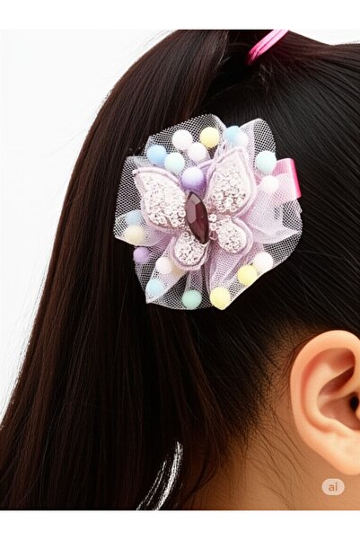 FAMEMUS ACCESSORY Colored Tulle Butterfly Buckle Birthday and Gift 1 Pc (13812)